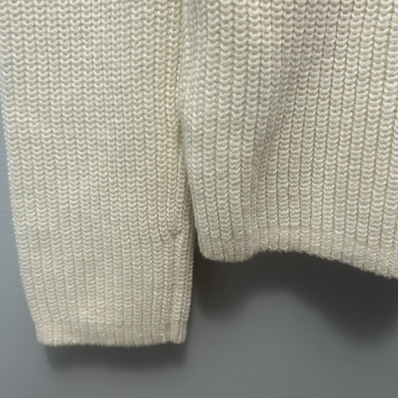 "NWT" Lands' End Knit Cotton Blend Ivory Cowl Neck‎ Sweater- Size Small (6-8) - Picture 8 of 11